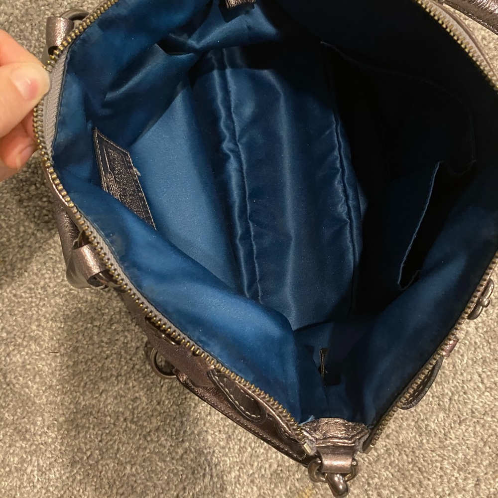 COACH Madison Metallic Leather Sophia Satchel - Picture 6 of 8